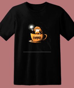Accio Coffee Cute Wizard In A Coffee Cup Harry Potter 80s T Shirt