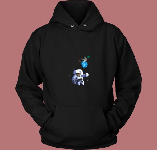 Astro Cat With Planet Balloons 80s Hoodie