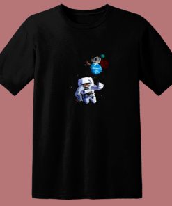 Astro Cat With Planet Balloons 80s T Shirt