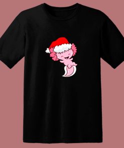 Axolotl With Santa Hat Cute Christmas 80s T Shirt