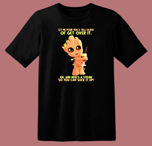 Baby Groot Gud Coffee Let Me Pour You A Tall Glass 80s T Shirt