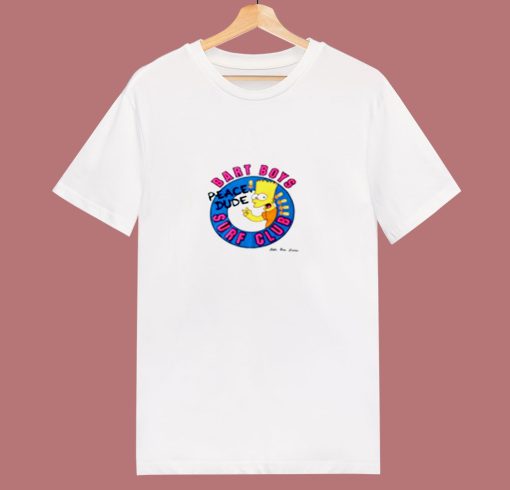 Bart Simpson Cartoon Surf Club 80s T Shirt