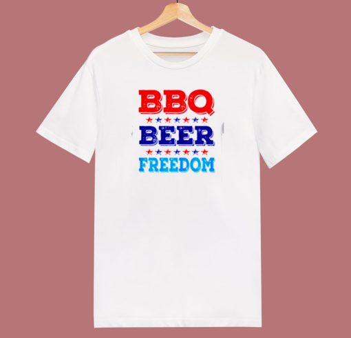 Bbq Beer And Freedom 80s T Shirt