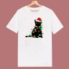 Black Cat Christmas Light 80s T Shirt