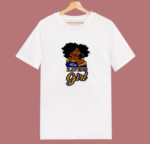 Black Girl Baltimore Ravens 80s T Shirt