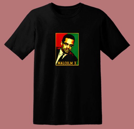 Black History Month African Civil Rights Activist Malcom X 80s T Shirt