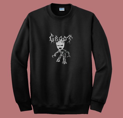 Black Metal Groot Guardians Of The Galaxy 80s Sweatshirt