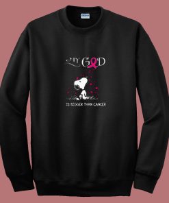 Breast Cancer Awareness My God Is Bigger Than Cancer Snoopy 80s Sweatshirt