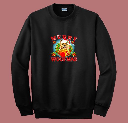 Cairn Terrier Merry Woofmas Christmas 80s Sweatshirt