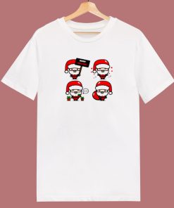 Christmas Many Santa Clauses 80s T Shirt