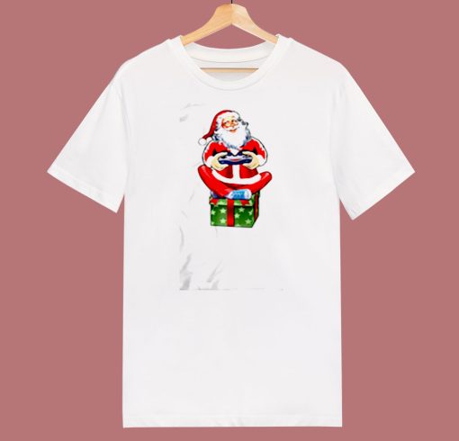 Christmas Santa Claus Video Gamer 80s T Shirt