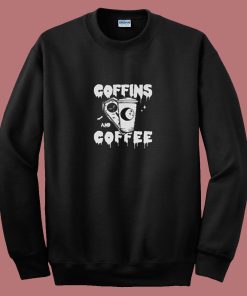 Coffins And Coffee Gothic 80s Sweatshirt