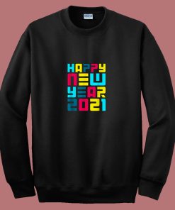 Colorful Futuristic Happy New Year 80s Sweatshirt