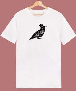 Crow Hat Mens White 80s T Shirt