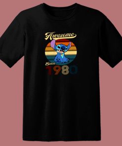 Custom Awesome Since 1980 Stitch 80s T Shirt