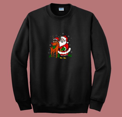Cute Santa Christmas Vintage 80s Sweatshirt