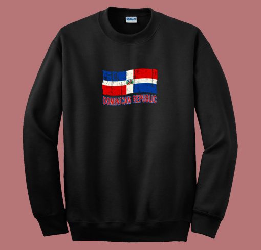 Dominican Republic Flag Distressed Pride 80s Sweatshirt