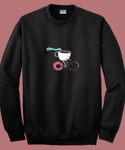 Donuts Coffee Bicycle 80s Sweatshirt