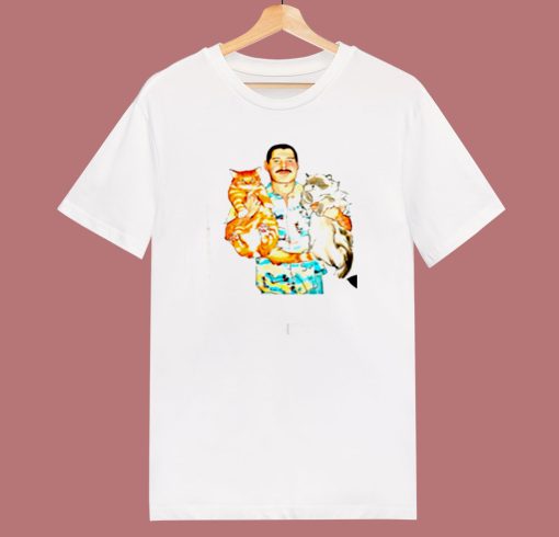 Freddie Mercury With Cats 80s T Shirt