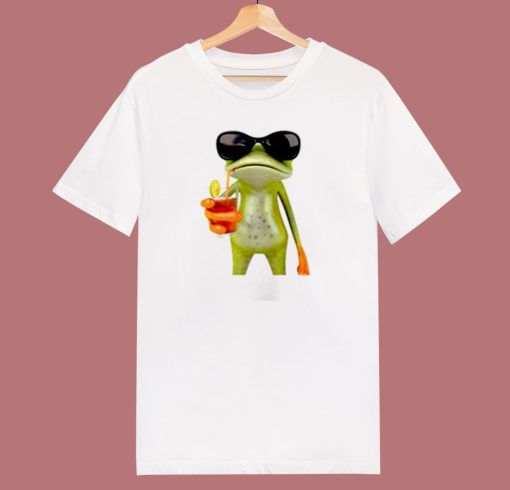 Frog Funny Cocktail Hipster Funny 80s T Shirt