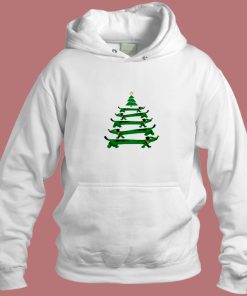 Funny Dachshund Christmas Tree Aesthetic Hoodie Style