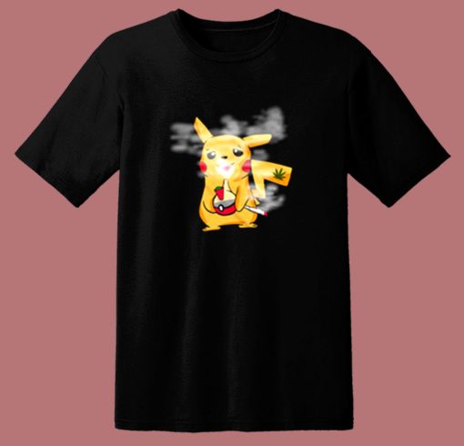 Funny Pokemon Parody Weed Smoking 80s T Shirt