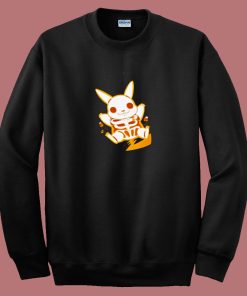Funny Pokemon Pikachu Skeleton 80s Sweatshirt