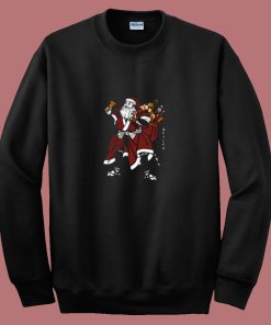 Funny Santa Samurai Christmas 80s Sweatshirt