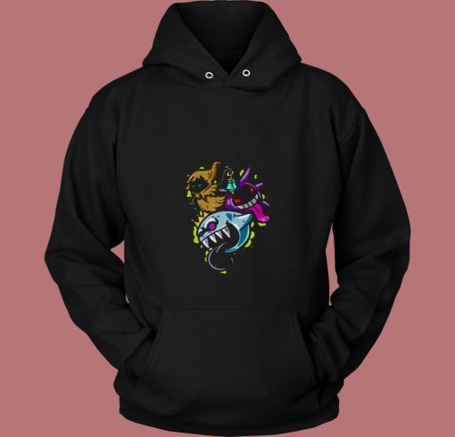 Gengar Poe And King Boo A Night Of Fear 80s Hoodie
