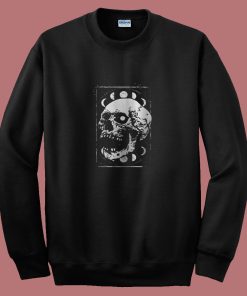 Gothic Skull Moon Phases 80s Sweatshirt