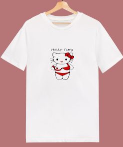 Hello Titty Funny Parody Hello Kitty 80s T Shirt
