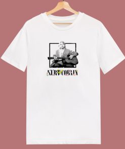 Kurt Cobain Black And White Guitar Photo 80s T Shirt