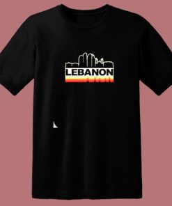 Lebanon Skyline Vintage Retro 80s T Shirt