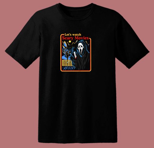 Lets Watch Scary Movies Halloween 80s T Shirt