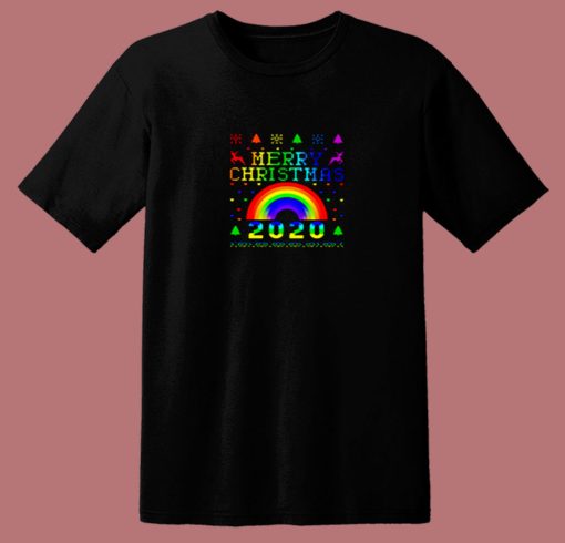 Lgbt Pride Merry Christmas 80s T Shirt