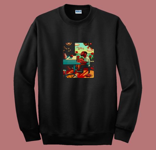 Mac Miller Piano Cartooon Cool 80s Sweatshirt