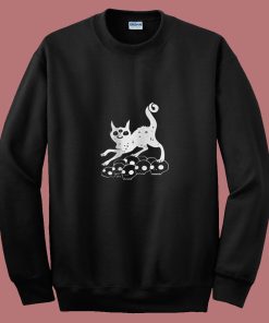 Magic Cat On Skulls 80s Sweatshirt