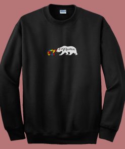 Mama Bear Autism Awareness 80s Sweatshirt