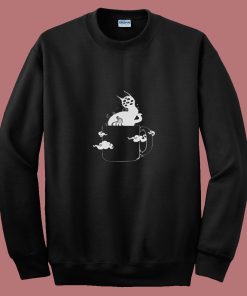 Many Eyed Cat In Coffee Cup 80s Sweatshirt