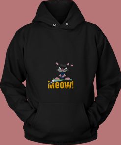 Meow Cat Funny Gift For Cats Lovers 80s Hoodie