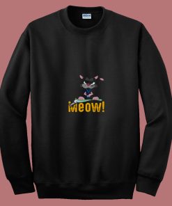 Meow Cat Funny Gift For Cats Lovers 80s Sweatshirt