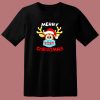 Merry Christmas 2020 Quarantine Reindeer Mask Christmas 80s T Shirt