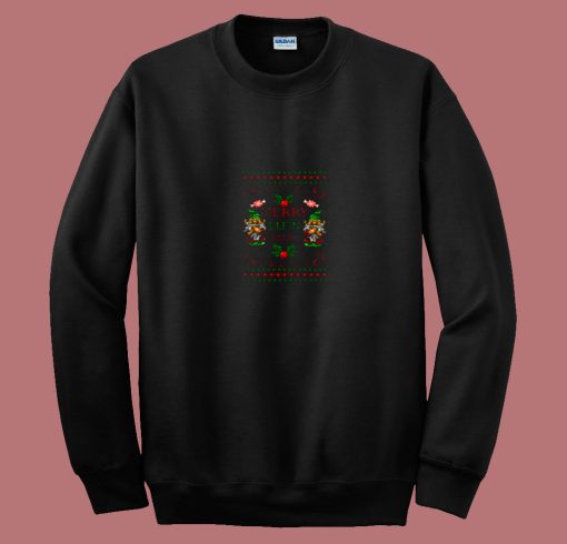 Merry Elfin Funny Santa Elf Christmas 80s Sweatshirt