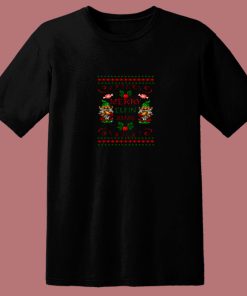 Merry Elfin Funny Santa Elf Christmas 80s T Shirt