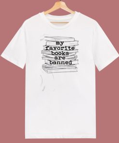 My Favorite Books Are Banned 80s T Shirt