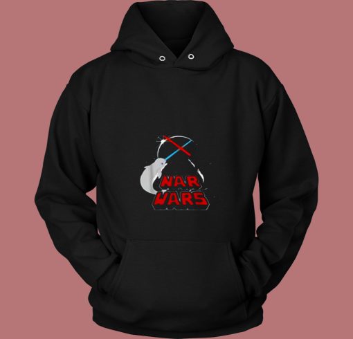 Nar Wars Parody Funny Narwhals Lover 80s Hoodie