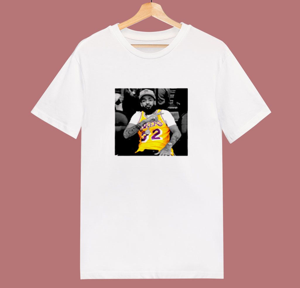 Nipsey Hussle Wearing Magic Johnson La Lakers Jersey 80s T Shirt 