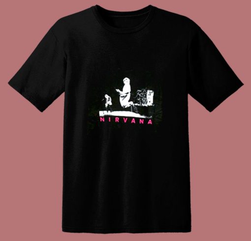 Nirvana Pink Logo Live Stage Pic 80s T Shirt