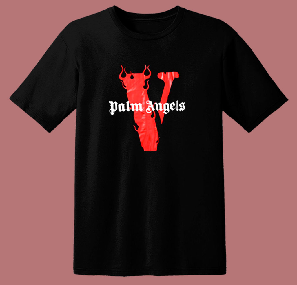 Palm Angels X Vlone Tee Flames 80s T Shirt - Mpcteehouse.com