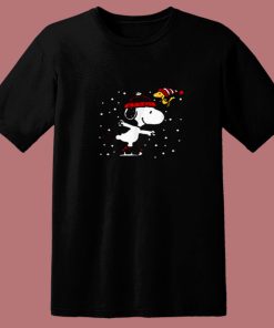 Peanuts Snoopy And Woodstock Skate Holiday 80s T Shirt